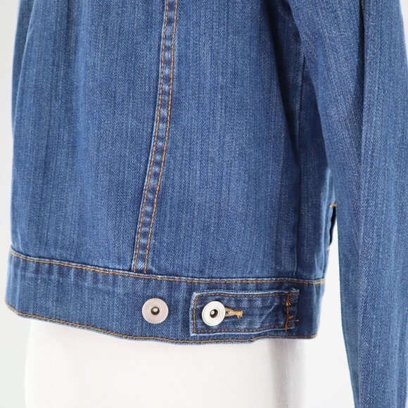 Bagatelle Denim Trucker Jacket Womens S Blue Boho Bohemian Retro Eclectic Casual - Picture 10 of 16